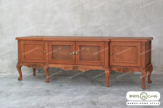 میز تلویزیون چوبی حصیری رومینا خرید باروس 569 (2)