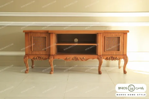 میز تلویزیون چوبی حصیری رومینا کد ۲ خرید باروس 56 (2)