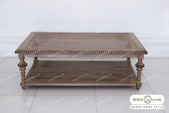 میز جلو مبلی و عسلی حصیری کاجی کد ۲ باروس 14 (4)