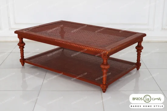 میز جلو مبلی و عسلی حصیری کاجی کد ۲ باروس 653 (3)