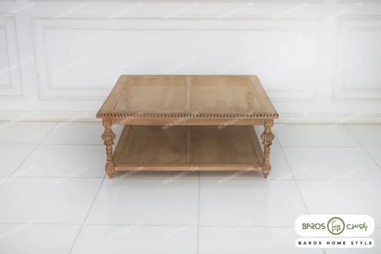 میز جلو مبلی و عسلی حصیری کاجی کد ۲ باروس00 (4)