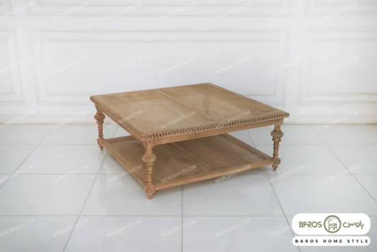 میز جلو مبلی و عسلی حصیری کاجی کد ۲ باروس00 (5)