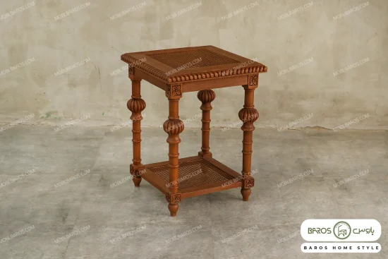 میز جلو مبلی و عسلی حصیری کاجی کد ۲ باروس120 (2)