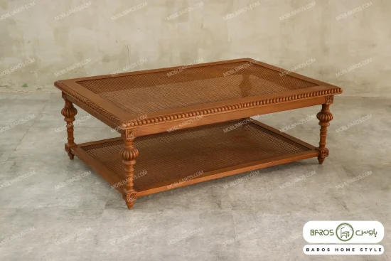 میز جلو مبلی و عسلی حصیری کاجی کد ۲ باروس120 (4)
