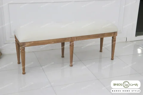 بنچ پایه چوبی لویی کد ۲ خرید مبل باروس ۱۰۱۴ (2)