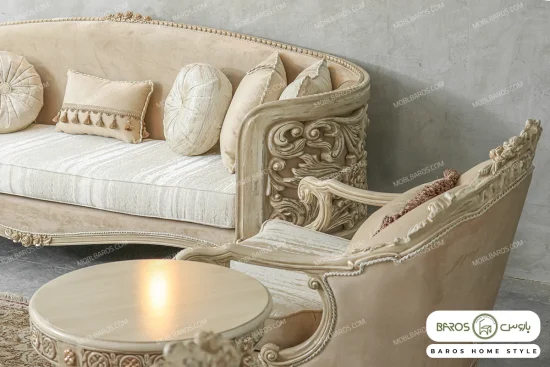 مبل استیل و سلطنتی جدید مدل الینا خرید مبل باروس ۴۹۴۹۳ (3)