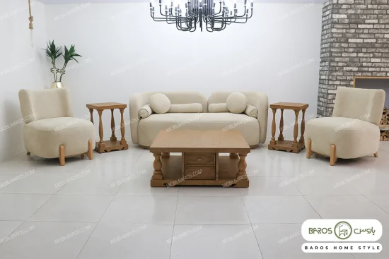 مبل راحتی نرم و جذاب ۸ نفره بلوط خرید مبل باروس 1018 (8)