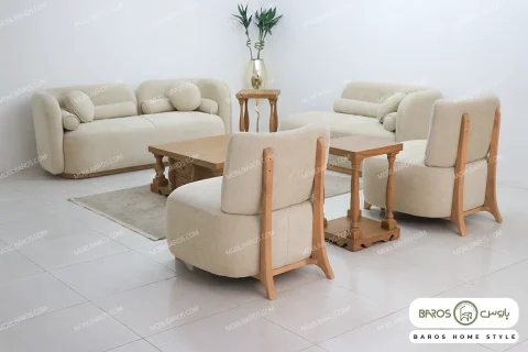 مبل راحتی نرم و جذاب ۸ نفره بلوط خرید مبل باروس 1018 (9)