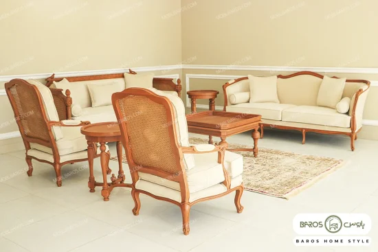 مبل نئوکلاسیک راشل پلاس و کاناپه کاجی خرید باروس (6)