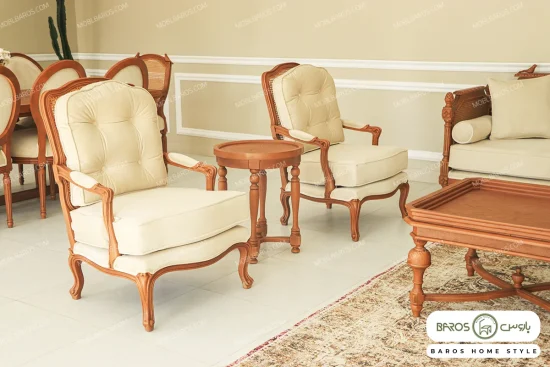 مبل نئوکلاسیک راشل پلاس و کاناپه کاجی خرید باروس (7)