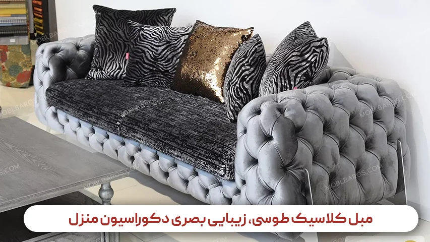 مبل کلاسیک طوسی، زیبایی بصری دکوراسیون منزل مبل کلاسیک طوسی، زیبایی بصری دکوراسیون منزل