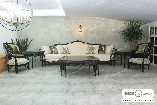 مبل کلاسیک لوکس و منبتی جدید نوادا خرید مبل باروس کد 1012 (10)