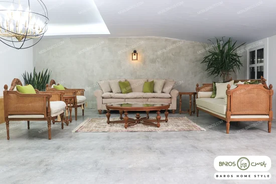 مبل کلاسیک کاجی و کاناپه گیسو خرید باروس (1)