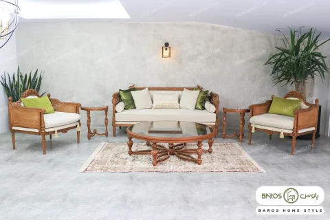 مبل کلاسیک کاجی و کاناپه گیسو خرید باروس (10)
