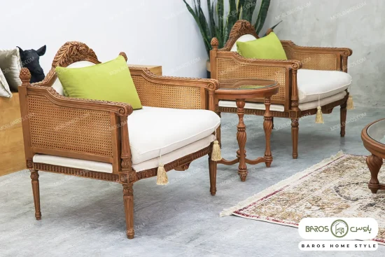 مبل کلاسیک کاجی و کاناپه گیسو خرید باروس (4)