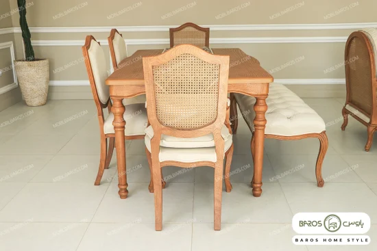 میز ناهارخوری روتی با صندلی گندم و صندلی بنچ خرید باروس (4)