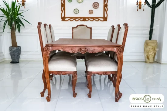 میز ناهارخوری رومینا مدل کلاسیک تولیدی مبل باروس (10)