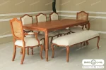 میز ناهارخوری چوبی و ساده ابزاری و صندلی بنچ خرید باروس (2)