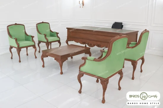 ست اداری مدیریتی کلاسیک مدل شارلوت خرید مبل باروس 1019 (2)