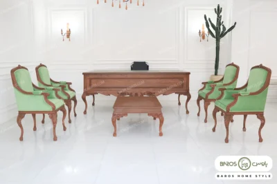 ست اداری مدیریتی کلاسیک مدل شارلوت خرید مبل باروس 1019 (4)