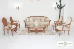ست مبلمان ۷ نفره ترکیبی کلاسیک کینگ و کاناپه کارن و رومینا خرید مبل باروس 1012 (1)