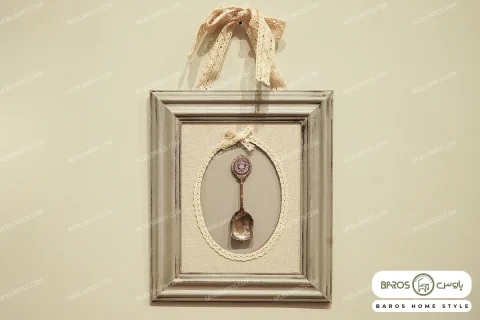 قاب آینه چوبی طرح زیبای قاشق تک خرید مبل باروس 39392