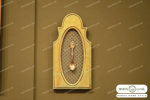 قاب آینه چوبی طلایی با قاشق مخملی خرید مبل باروس 39392