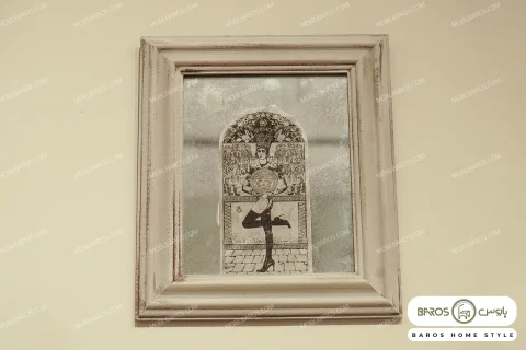 قاب چوبی جدید و جذاب با آیینه طرح دار نوستالژی خرید مبل باروس ۳۹۳۹۲