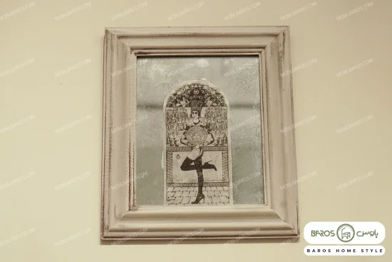 قاب چوبی جدید و جذاب با آیینه طرح دار نوستالژی خرید مبل باروس ۳۹۳۹۲