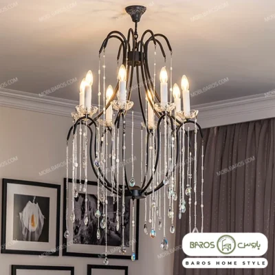 لوستر پذیرایی مدل بارون 8 شعله خرید مبل باروس 293