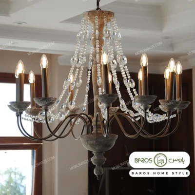 لوستر پذیرایی مدل خانباجی 12 شعله خرید مبل باروس (2)