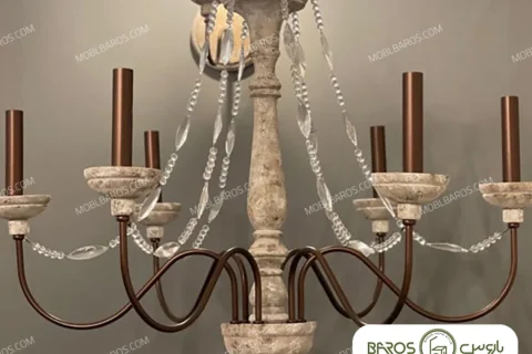 لوستر پذیرایی مدل خانباجی 6 شعله خرید مبل باروس 1018 (1)