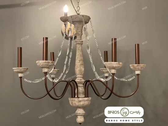 لوستر پذیرایی مدل خانباجی 6 شعله خرید مبل باروس 1018 (2)