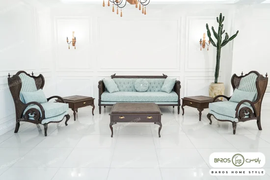 مبل نئوکلاسیک ۱۲ نفره ترکیبی ابزاری کاجی کینگ کد ۲ خرید مبل باروس 39492 (4)