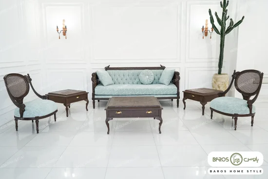 مبل نئوکلاسیک ۱۲ نفره ترکیبی ابزاری کاجی کینگ کد ۲ خرید مبل باروس 39492 (5)