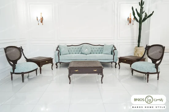 مبل نئوکلاسیک ۱۲ نفره ترکیبی ابزاری کاجی کینگ کد ۲ خرید مبل باروس 39492 (6)