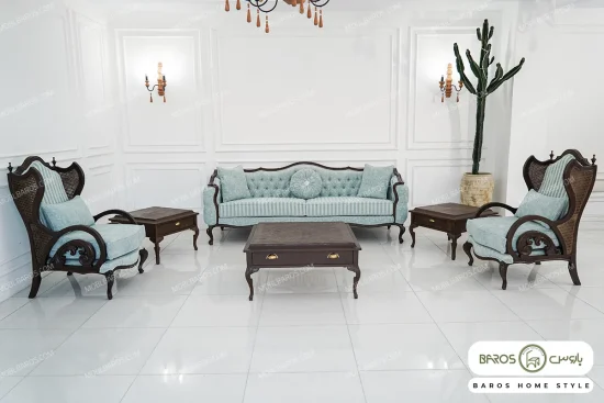مبل نئوکلاسیک ۱۲ نفره ترکیبی ابزاری کاجی کینگ کد ۲ خرید مبل باروس 39492 (7)
