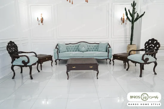 مبل نئوکلاسیک ۱۲ نفره ترکیبی ابزاری کاجی کینگ کد ۲ خرید مبل باروس 39492 (8)