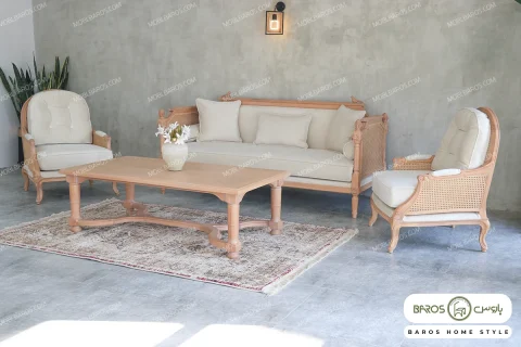 مبل نیم ست ۵ نفره کاجی با تک روما خرید مبل باروس ۱۰۱۵ (7)