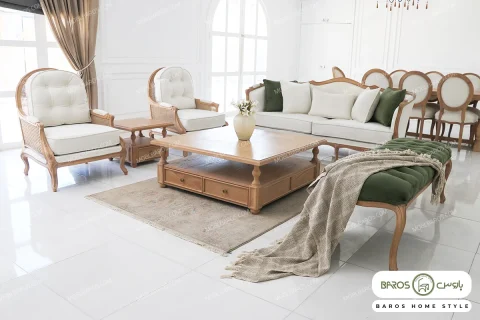 مبل کلاسیک راشل و روما با بنچ خرید مبل باروس 10293 (10)