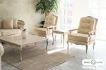 مبل کلاسیک و راحتی ۸ نفره گندم و جورجیا چستر شیاره و تک فرانسوی خرید مبل باروس 1013 (2)