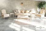مبل کلاسیک و راحتی ۸ نفره گندم و جورجیا چستر شیاره و تک فرانسوی خرید مبل باروس 1013 (5)