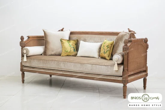 مبل کلاسیک کاجی با مبل تک نفره پرنس خرید مبل باروس 10183 (6)