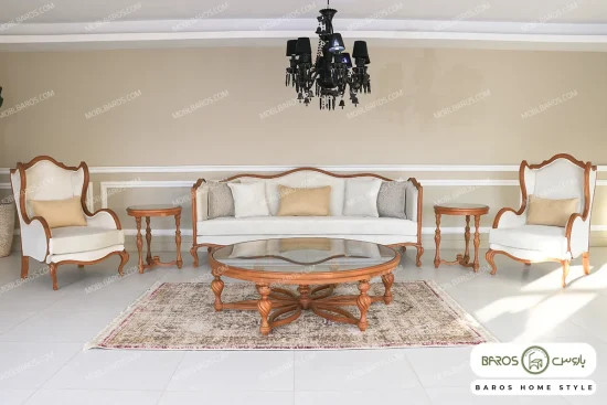 مبل کلاسیک گندم و چستر نیکا و تک کینگ خرید مبل باروس 1014 (7)