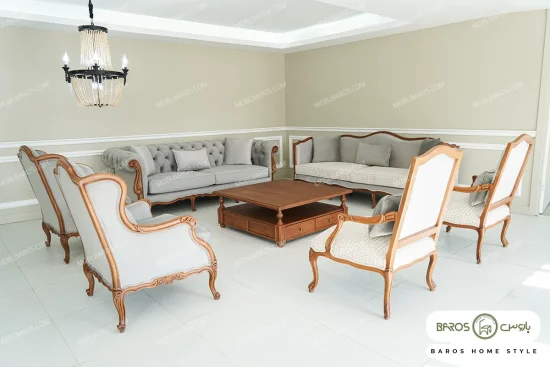 مبل کلاسیک گندم، چسترنیکا، رومینا فرانسوی خرید مبل باروس 49939 (12)
