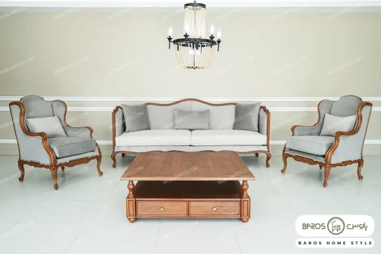 مبل کلاسیک گندم، چسترنیکا، رومینا فرانسوی خرید مبل باروس 49939 (5)