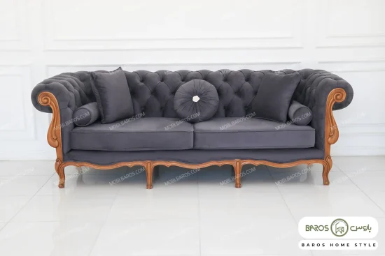 مبل کلاسیک ۱۰ نفره کاجی و چستر نیکا و کینگ خرید باروس (6)