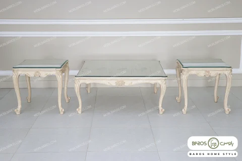 میز جلو مبلی و عسلی رومینا با شیشه کد ۲ خرید مبل باروس ۲۲ (2)