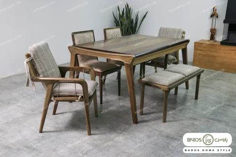 میز ناهارخوری آژند با صندلی بنچ خرید مبل باروس ۱۰۱۳ (4)