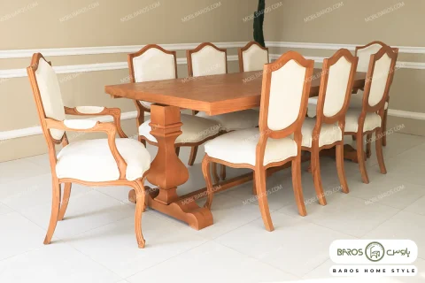 میز ناهارخوری چوبی و لاکچری دکورا با صندلی گندم خرید مبل باروس 1018 (1)